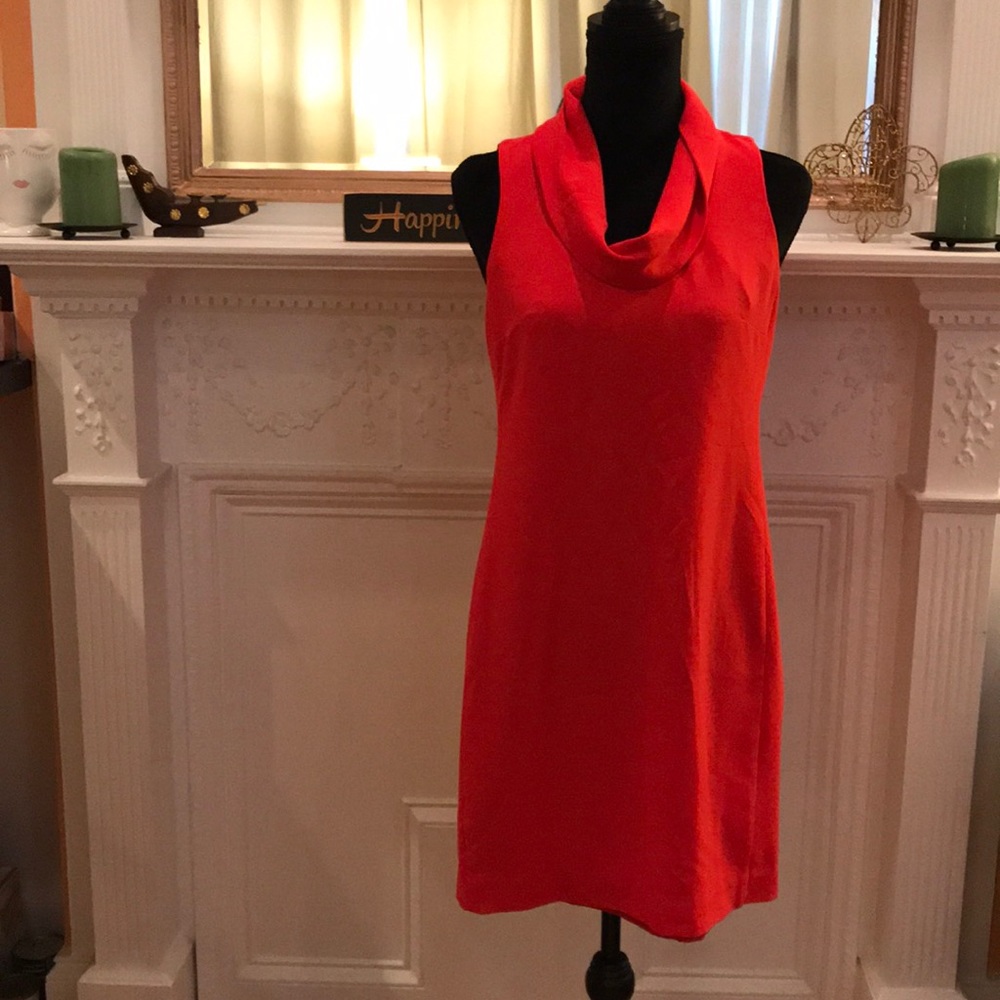 J Crew sleeveless red cowl neck dress (S)
